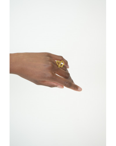 Bague Africa en bronze doré