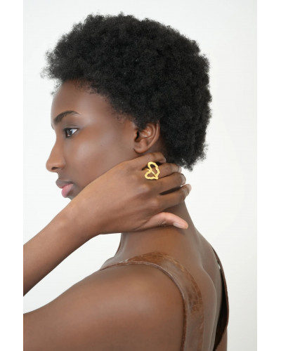 Bague Africa en bronze doré
