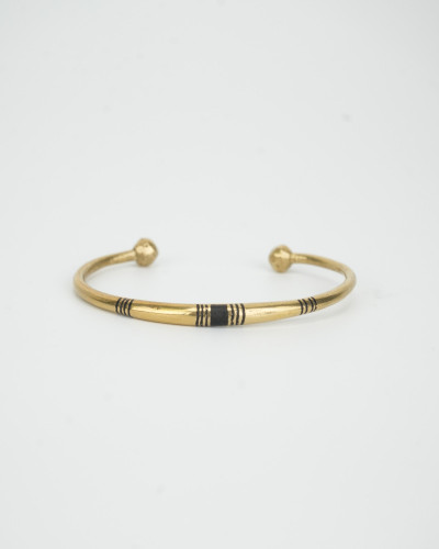 Bracelet jonc ouvert touareg – Bronze doré