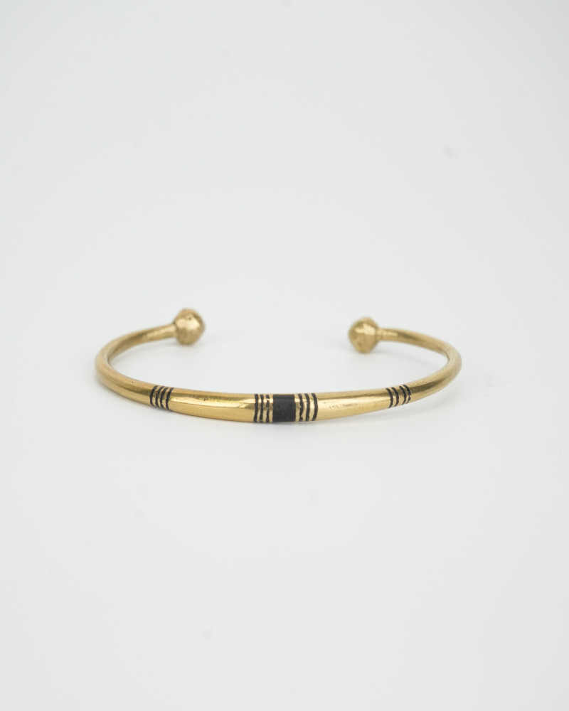 Bracelet jonc ouvert touareg – Bronze doré
