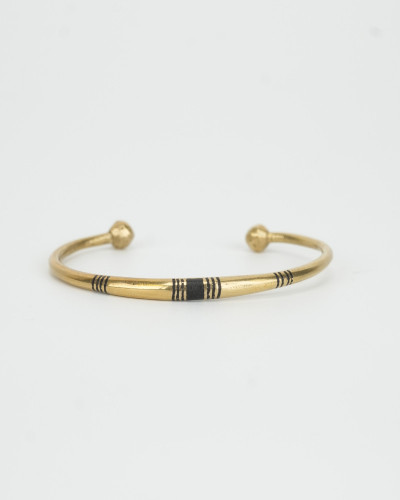 Bracelet jonc ouvert touareg – Bronze doré