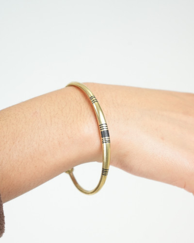 Bracelet jonc ouvert touareg – Bronze doré