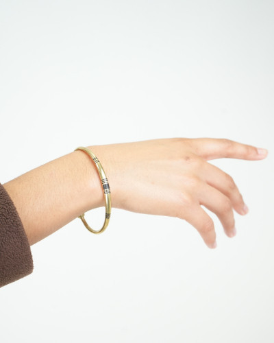 Bracelet jonc ouvert touareg – Bronze doré