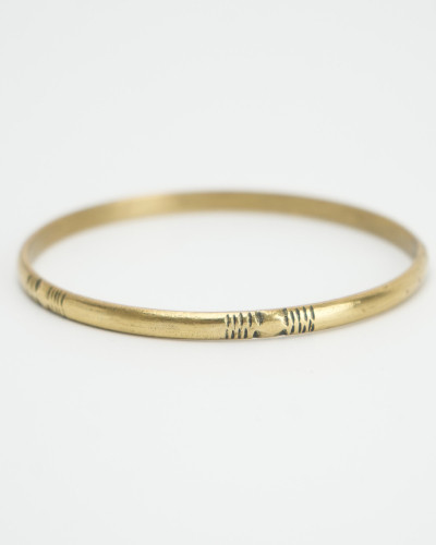 Bracelet jonc fin touareg – Bronze doré