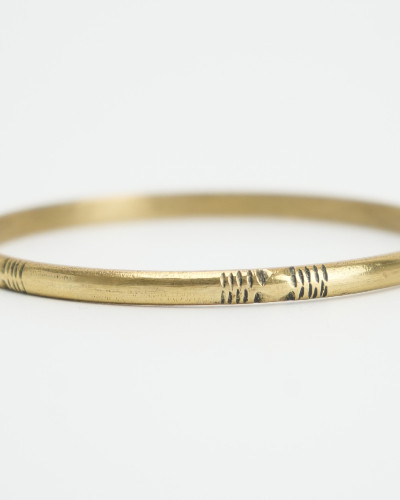 Bracelet jonc fin touareg – Bronze doré