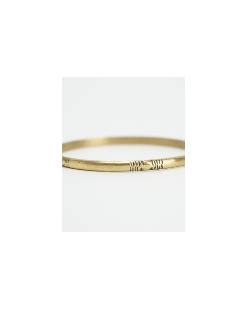 Bracelet jonc fin touareg – Bronze doré